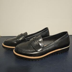 Sleek Black Leather Loafers